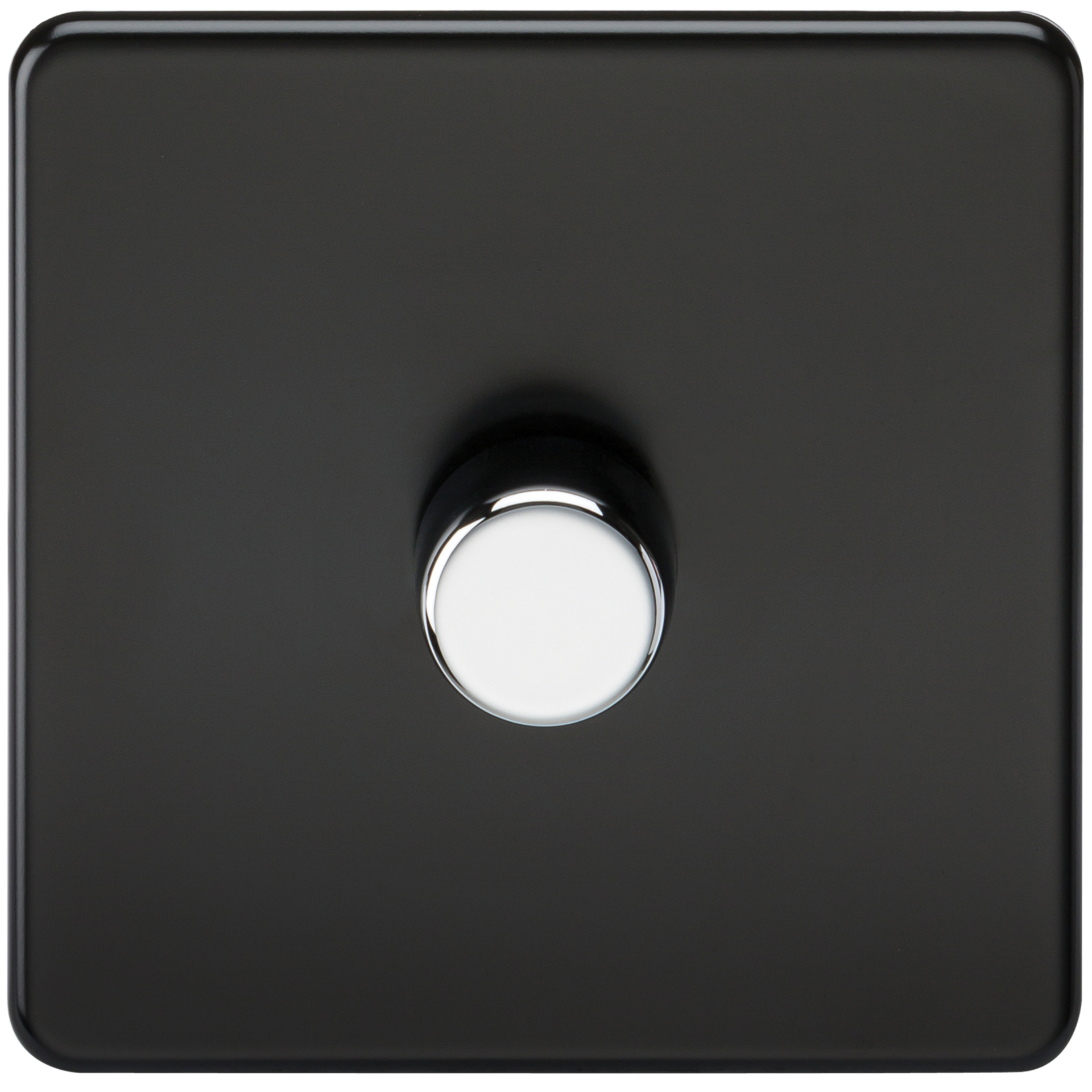 Knightsbridge SF2181MB 1 Gang 2 Way 150W LED Dimmer Matt Black and Chrome