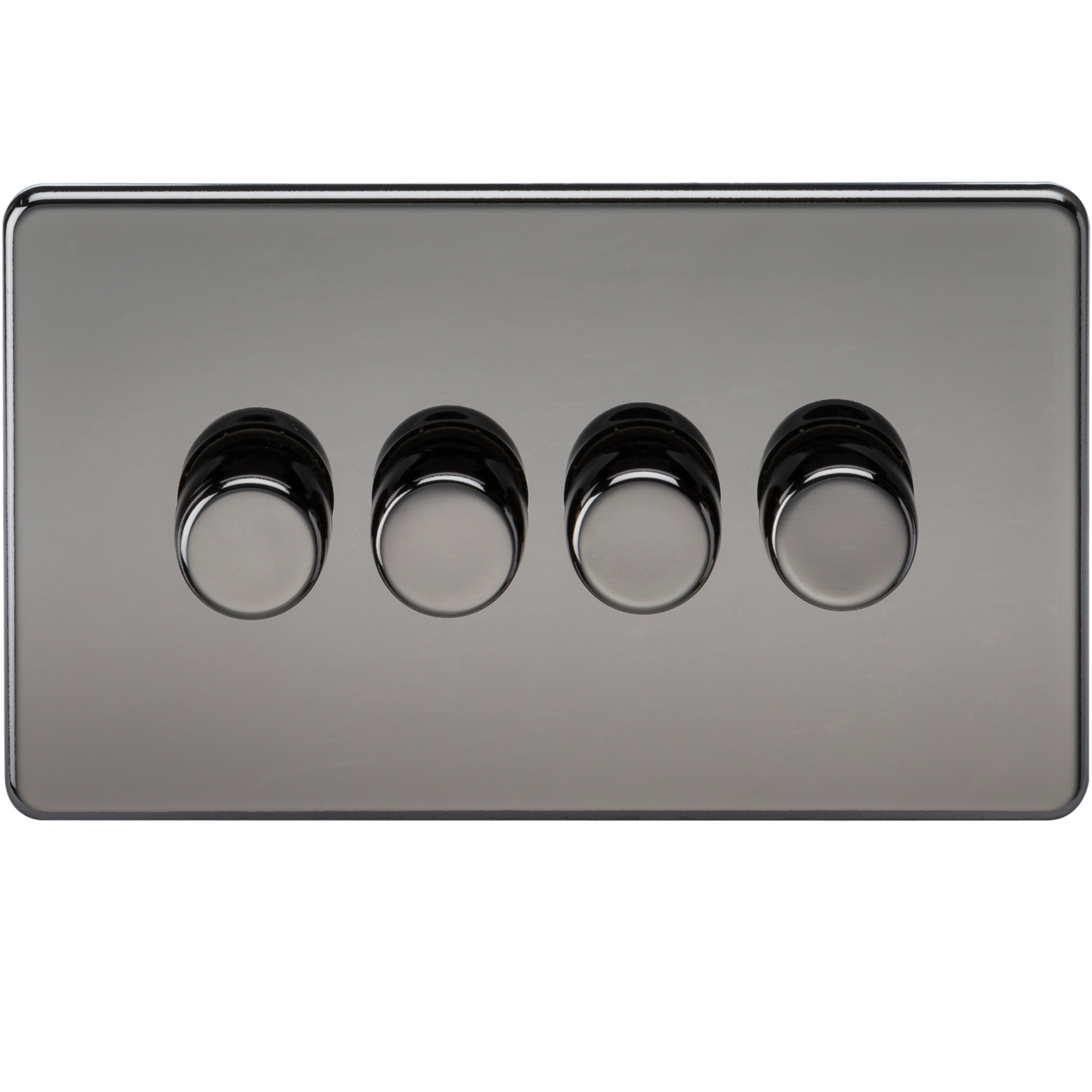 Knightsbridge SF2184BN 4 Gang 2 Way 150W LED Dimmer Black Nickel