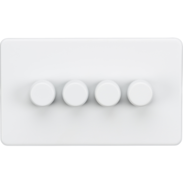 Knightsbridge SF2184MW 4 Gang 2 Way 150W LED Dimmer Matt White