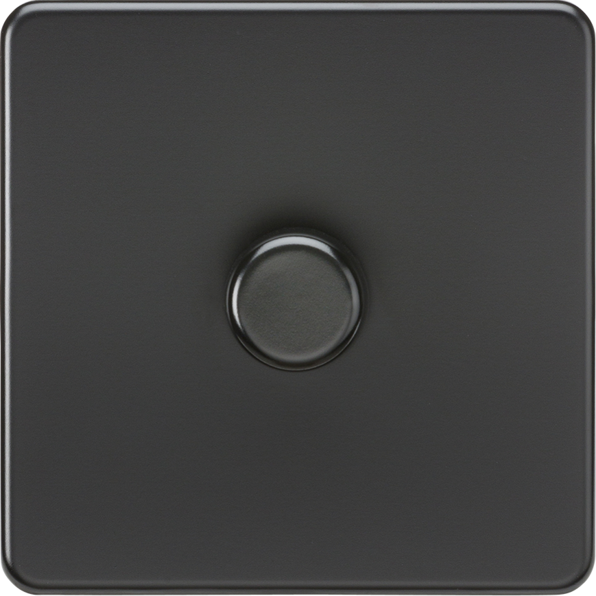 Knightsbridge SF2191MBB 1 Gang 2 Way 150W LED Dimmer Matt Black