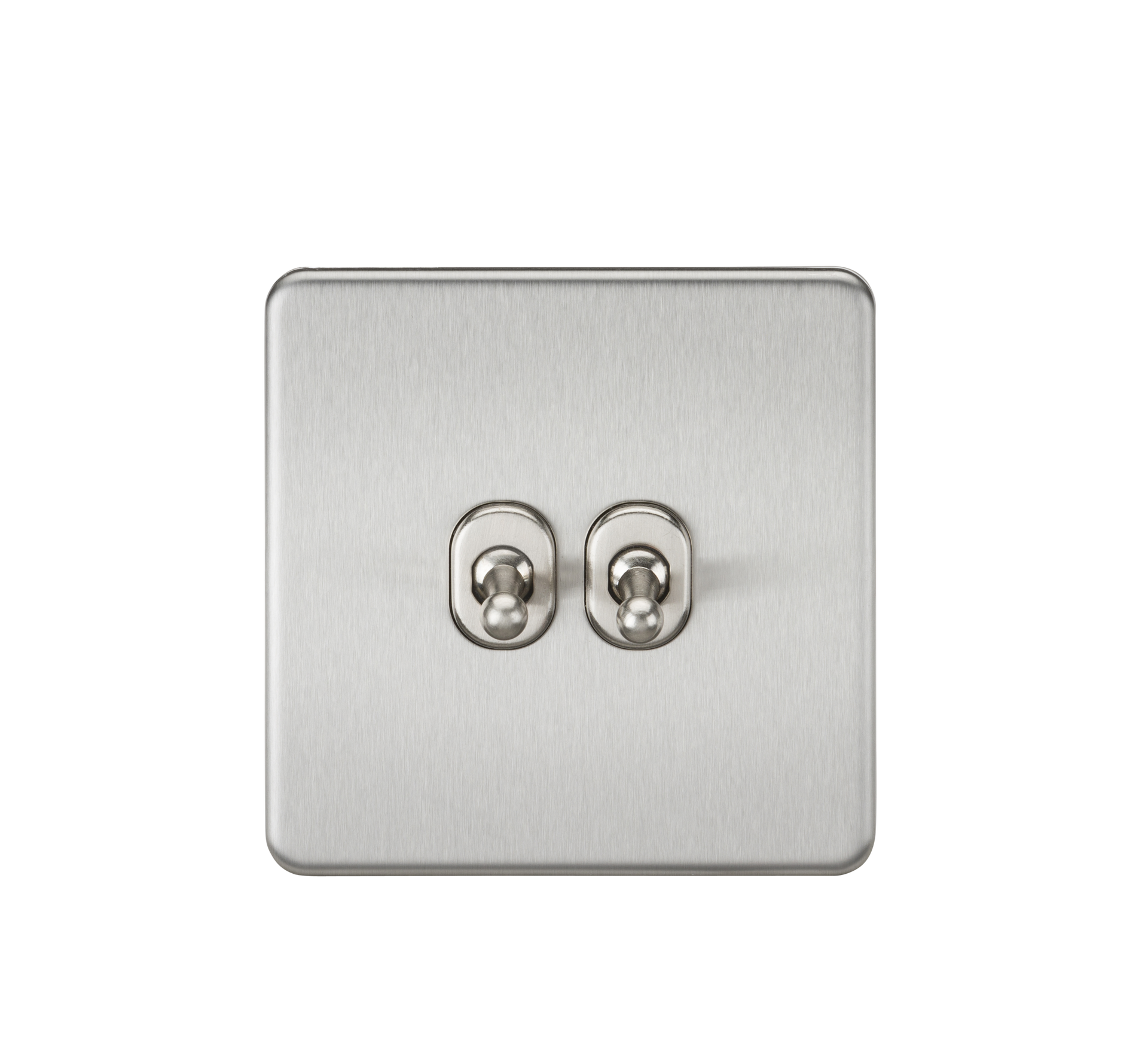 Knightsbridge SF2TOGBC 2 Gang 2 Way Toggle Switch Brushed Chrome