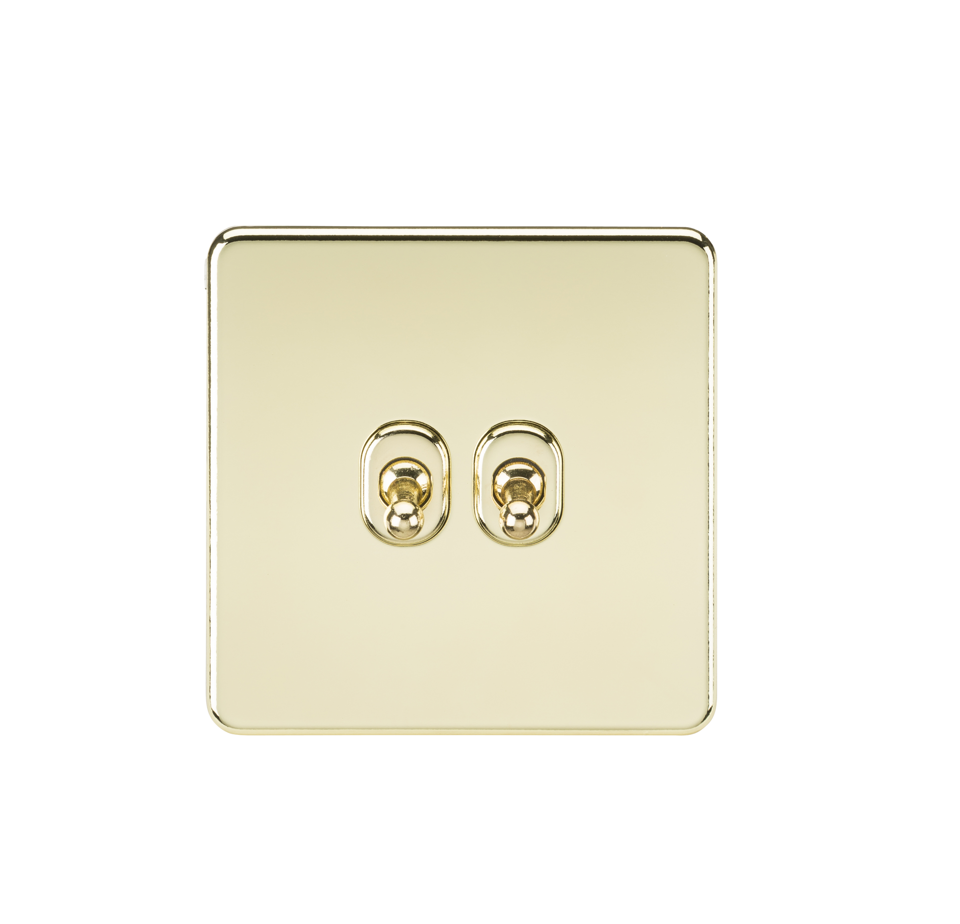 Knightsbridge SF2TOGPB 2 Gang 2 Way Toggle Switch Polished Brass