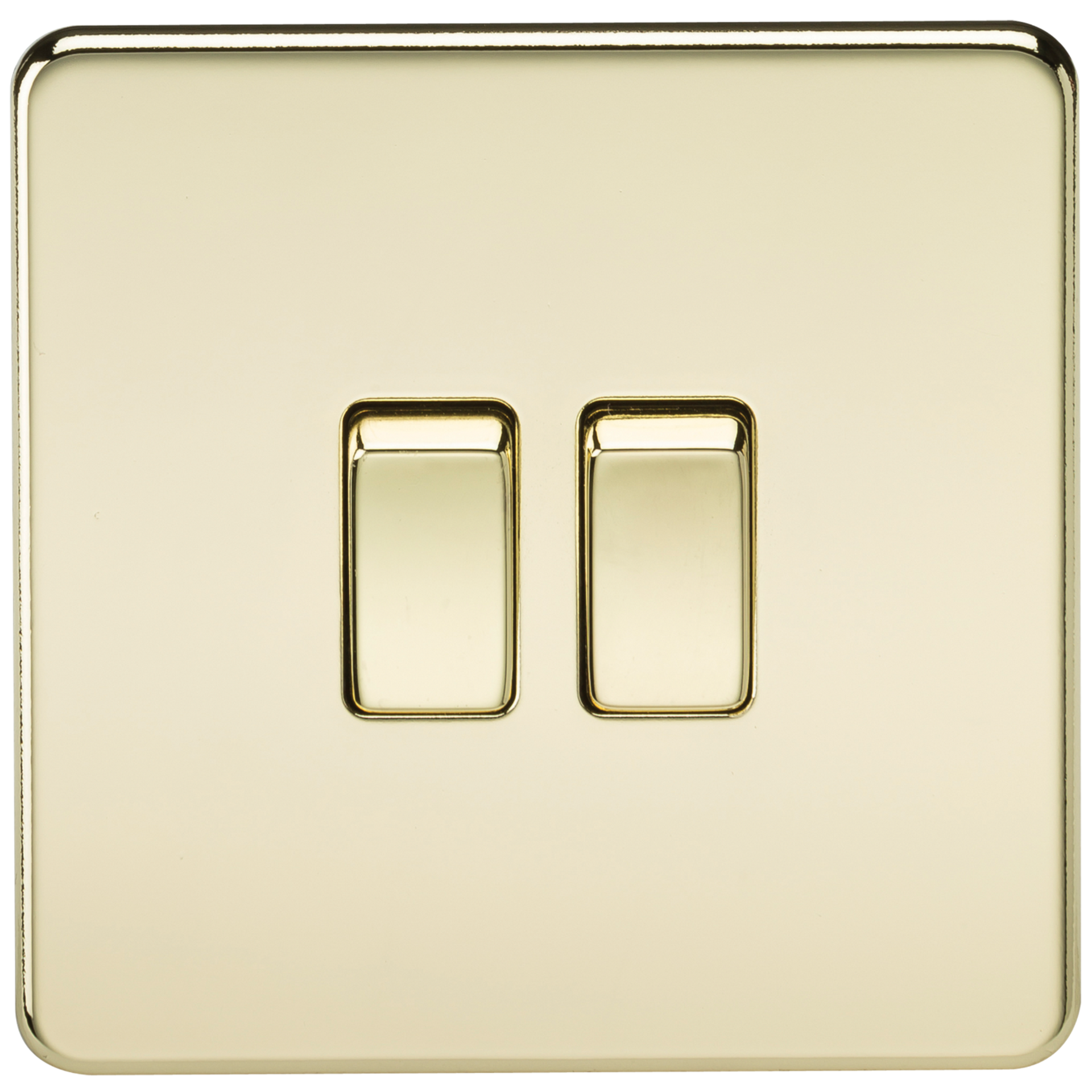 Knightsbridge SF3000PB 2 Gang 2 Way Switch Polished Brass