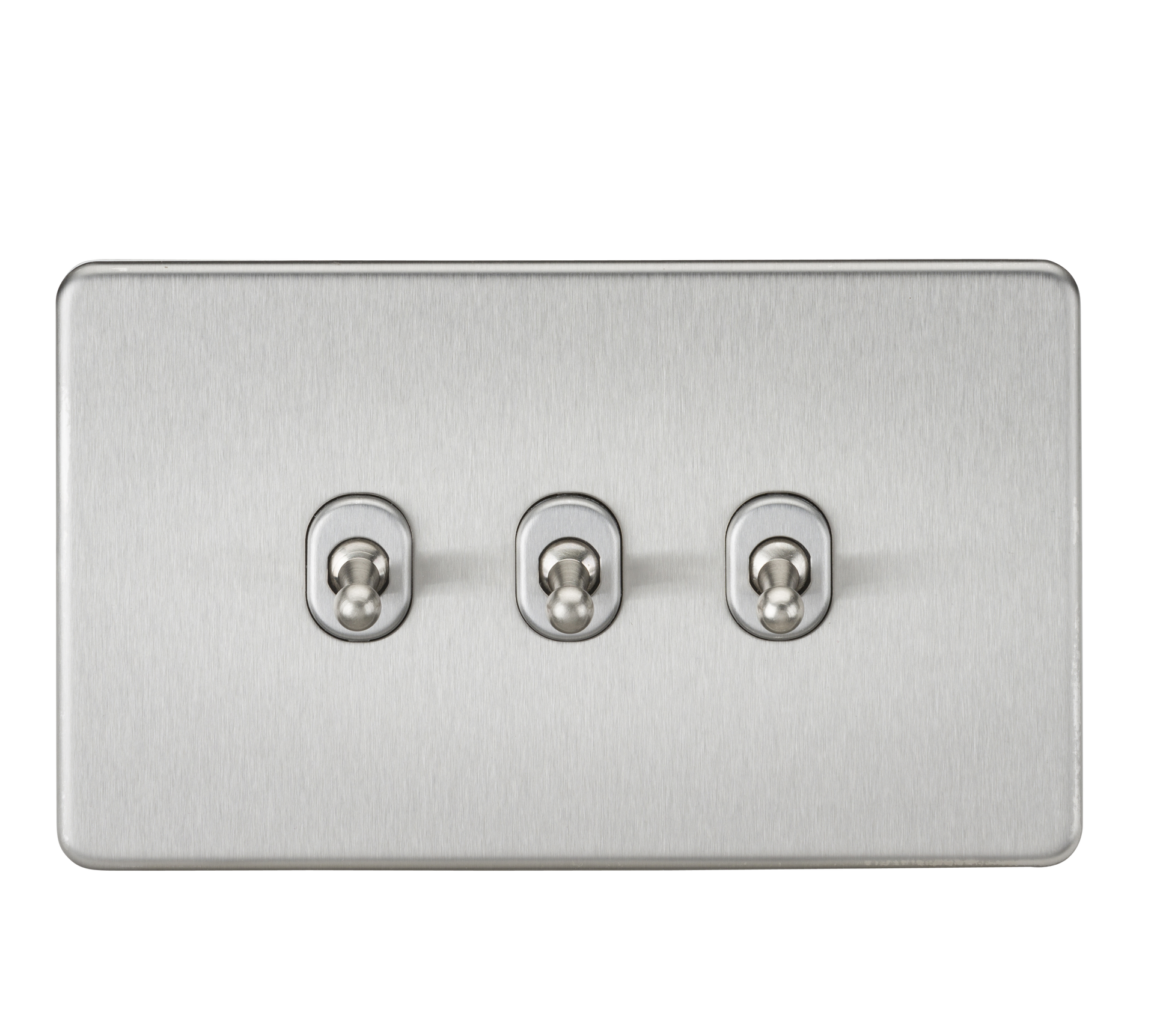 Knightsbridge SF3TOGBC 3 Gang 2 Way Toggle Switch Brushed Chrome