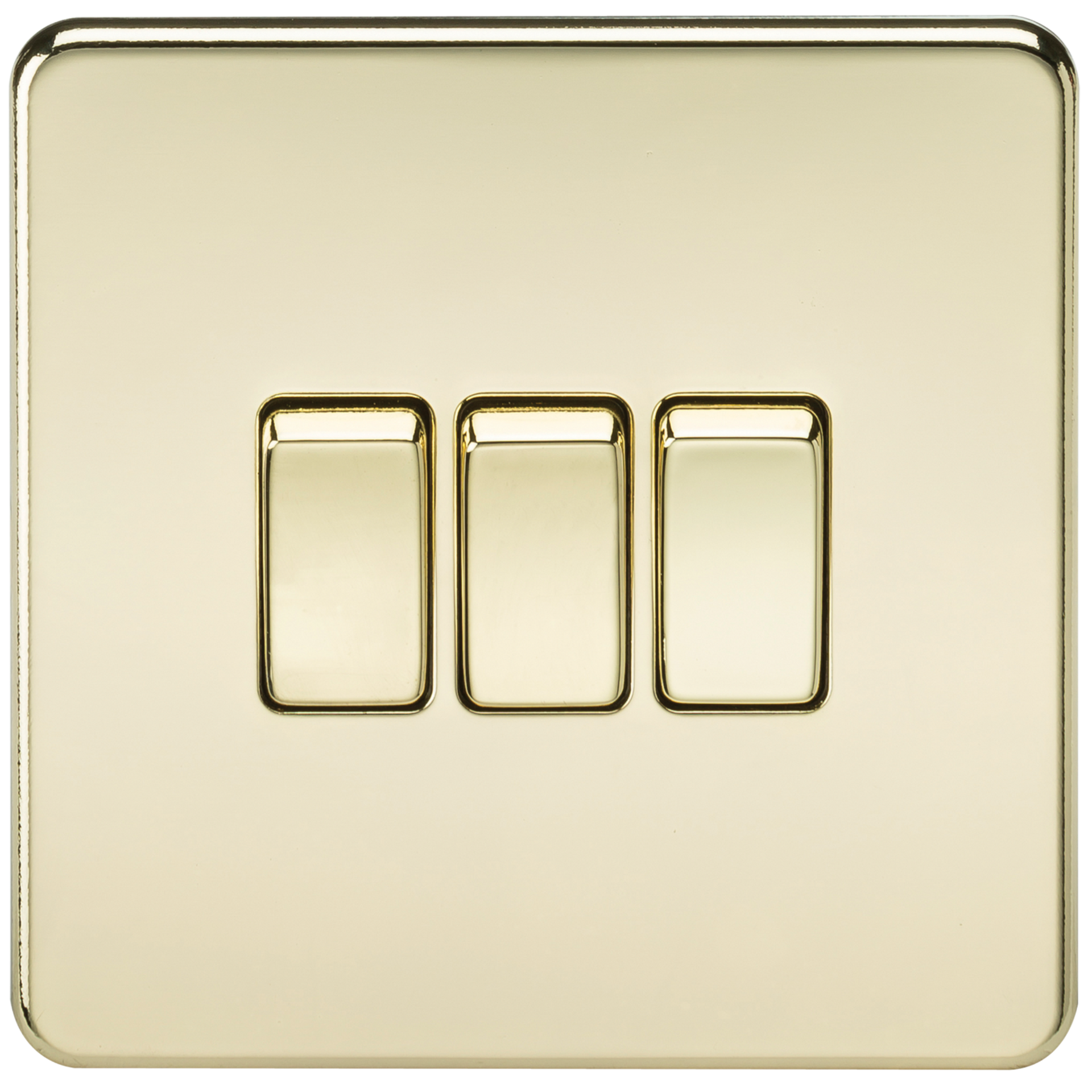 Knightsbridge SF4000PB 3 Gang 2 Way Switch Polished Brass