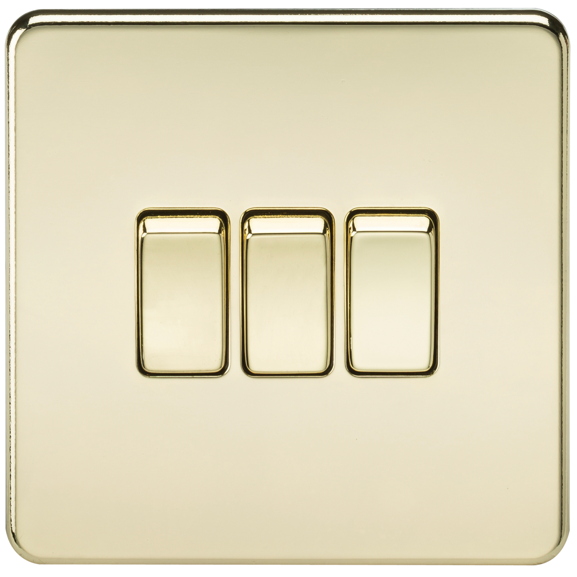 Knightsbridge SF4000PB 3 Gang 2 Way Switch Polished Brass