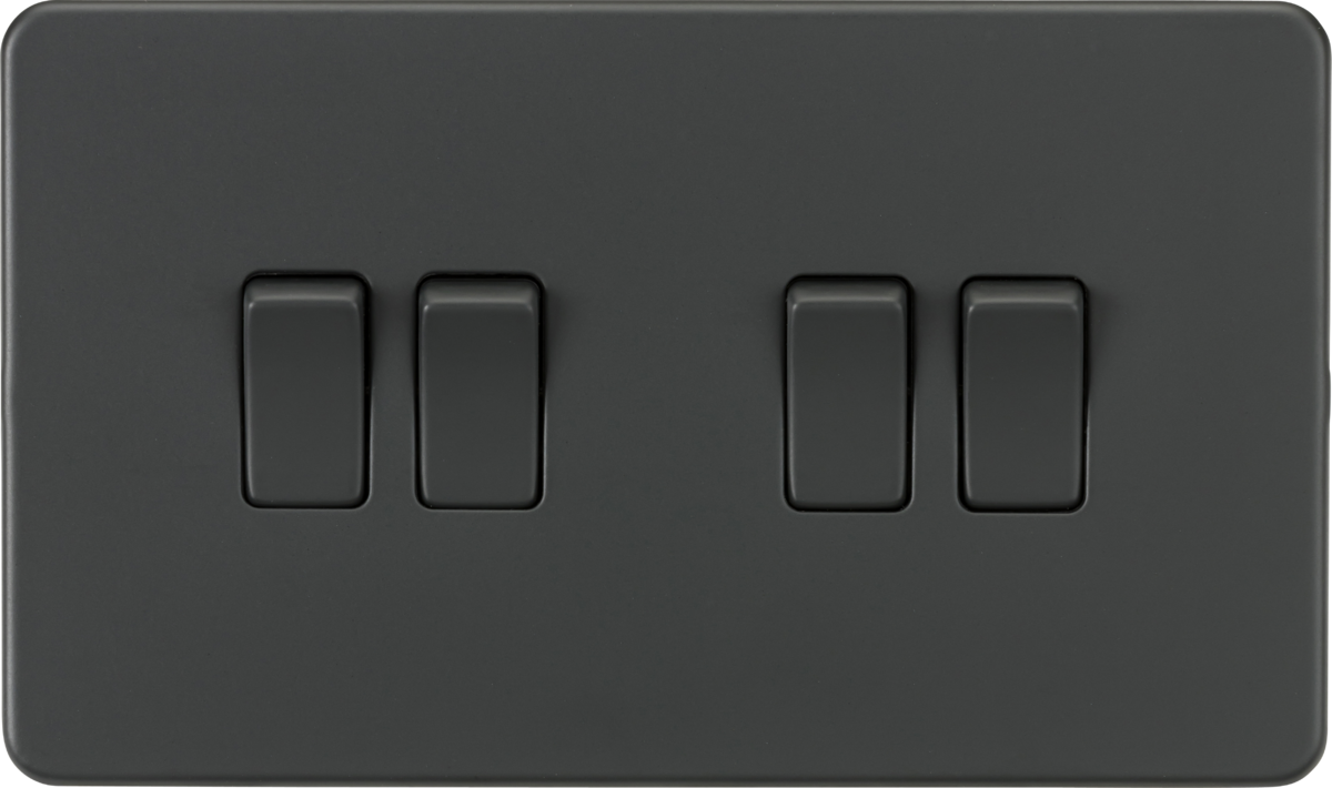 Knightsbridge SF4100AT 4 Gang 2 Way Switch Anthracite