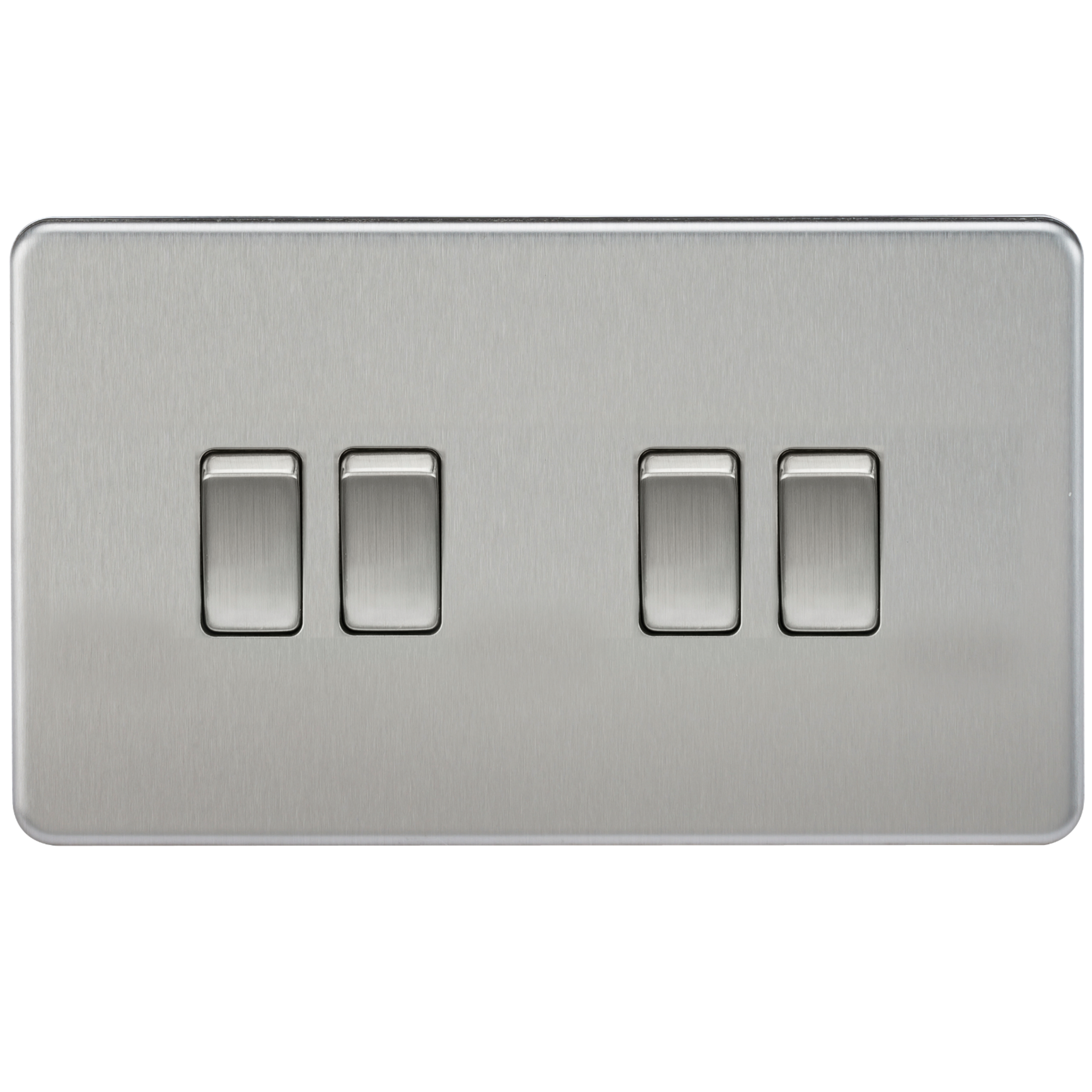 Knightsbridge SF4100BC 4 Gang 2 Way Switch Brushed Chrome