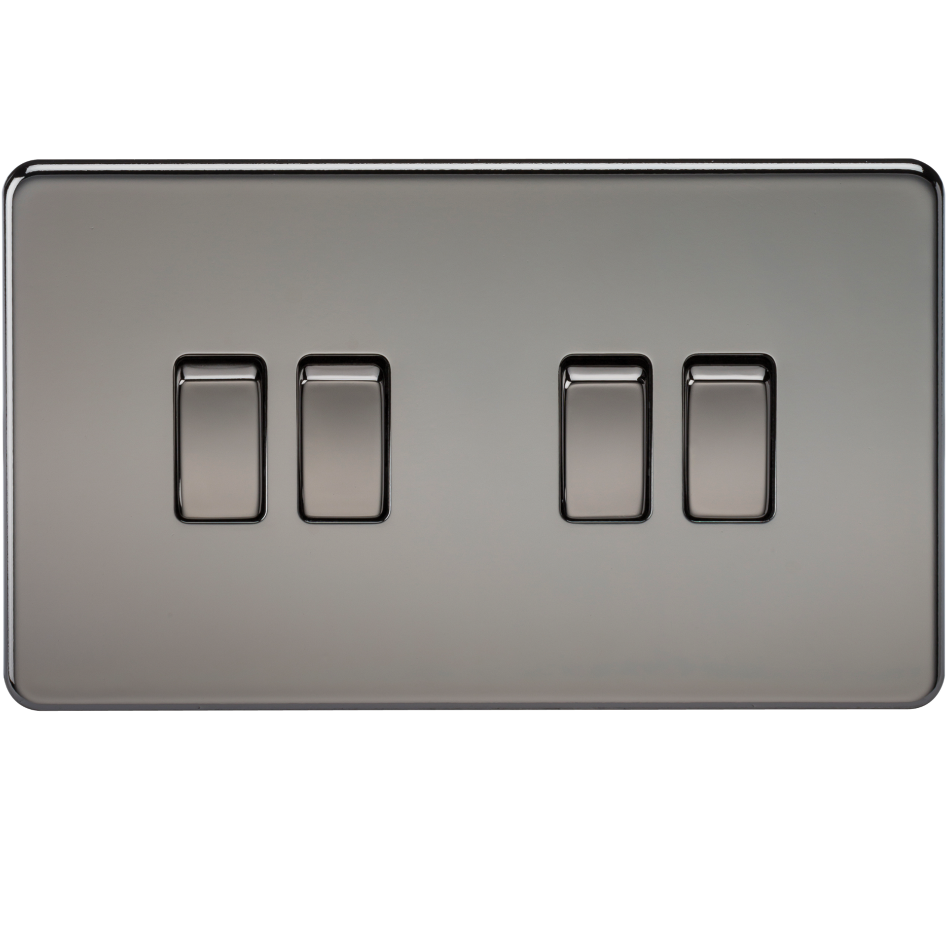 Knightsbridge SF4100BN 4 Gang 2 Way Switch Black Nickel