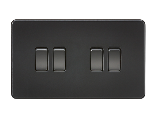 Knightsbridge SF4100MBB 4 Gang 2 Way Switch Matt Black