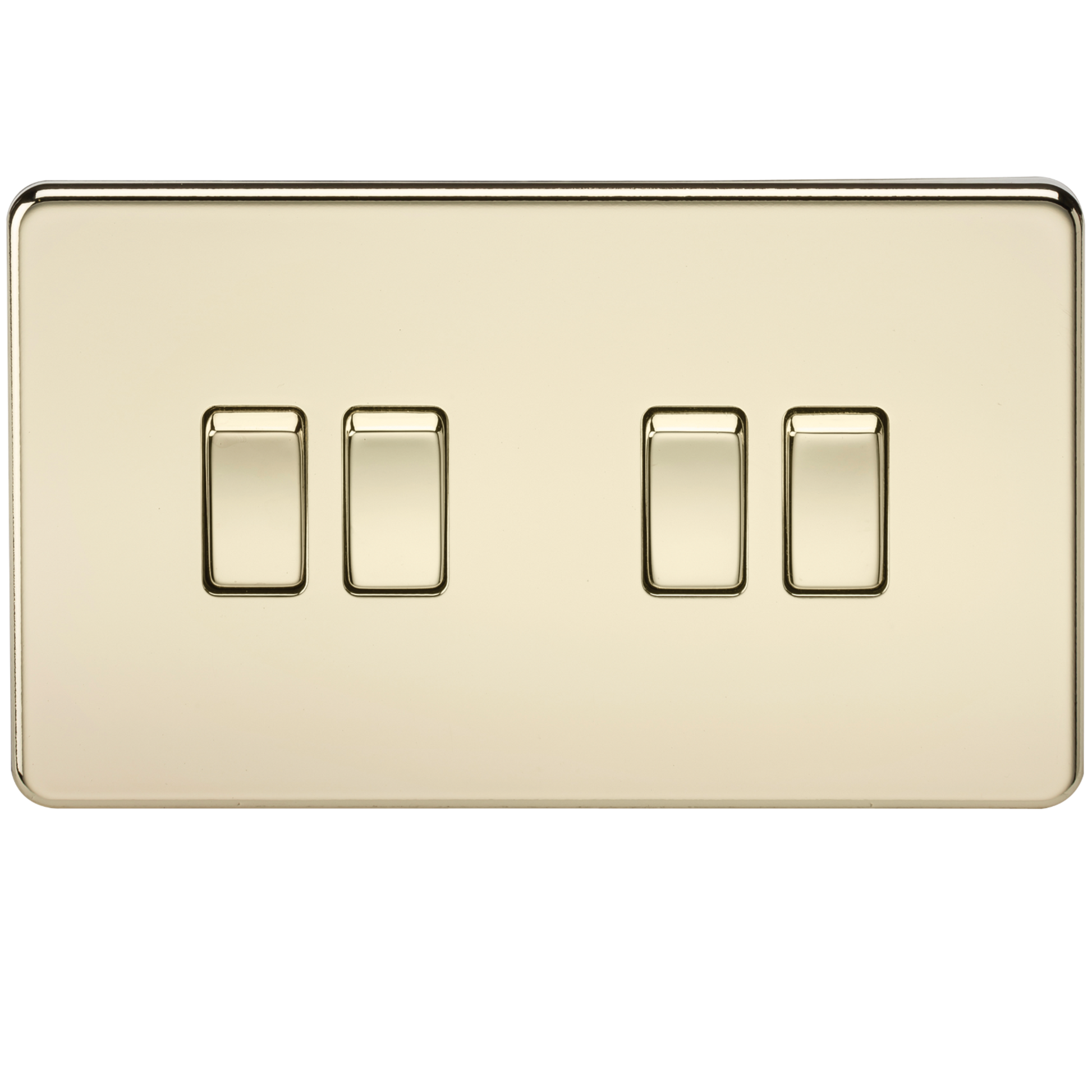 Knightsbridge SF4100PB 4 Gang 2 Way Switch Polished Brass