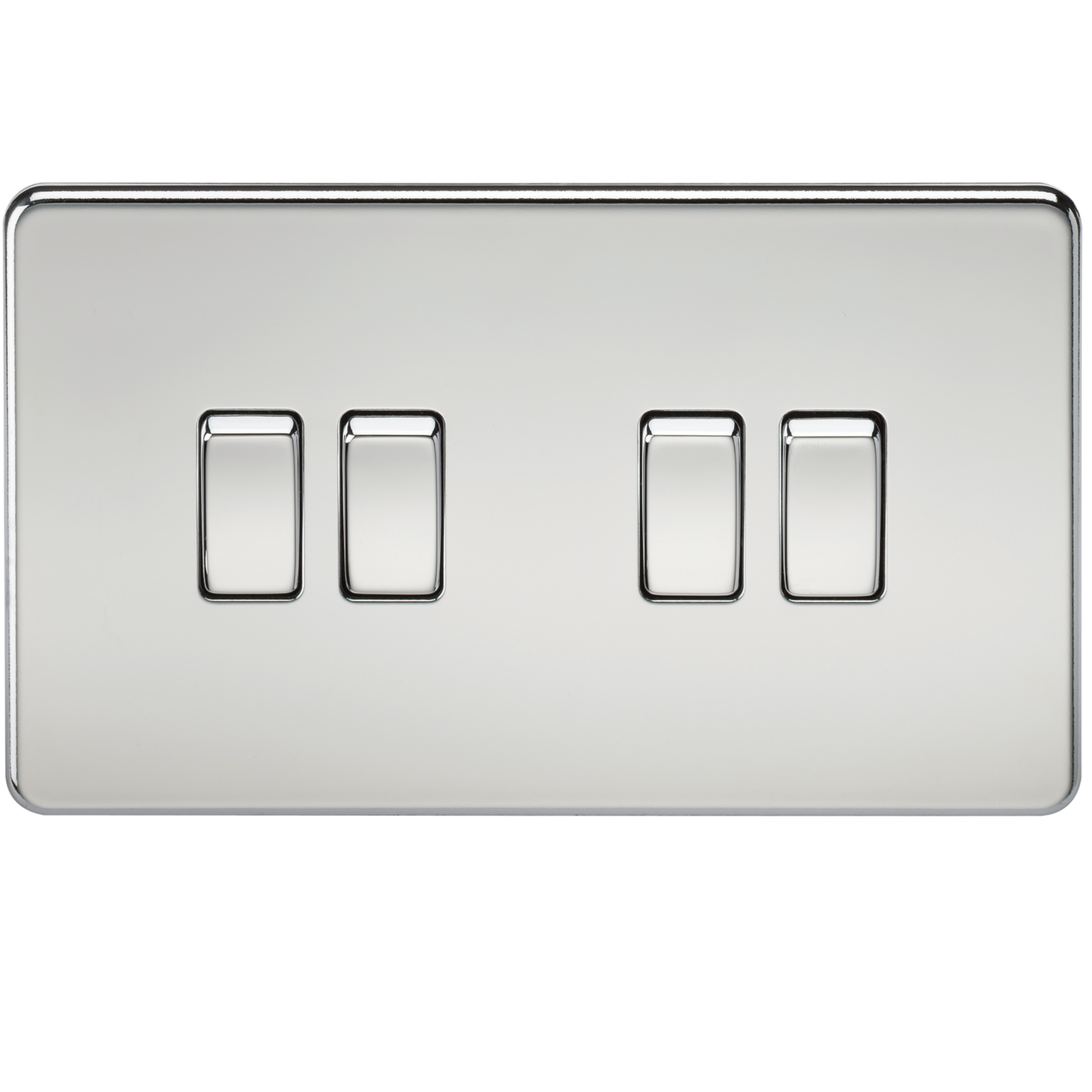 Knightsbridge SF4100PC 4 Gang 2 Way Switch Polished Chrome