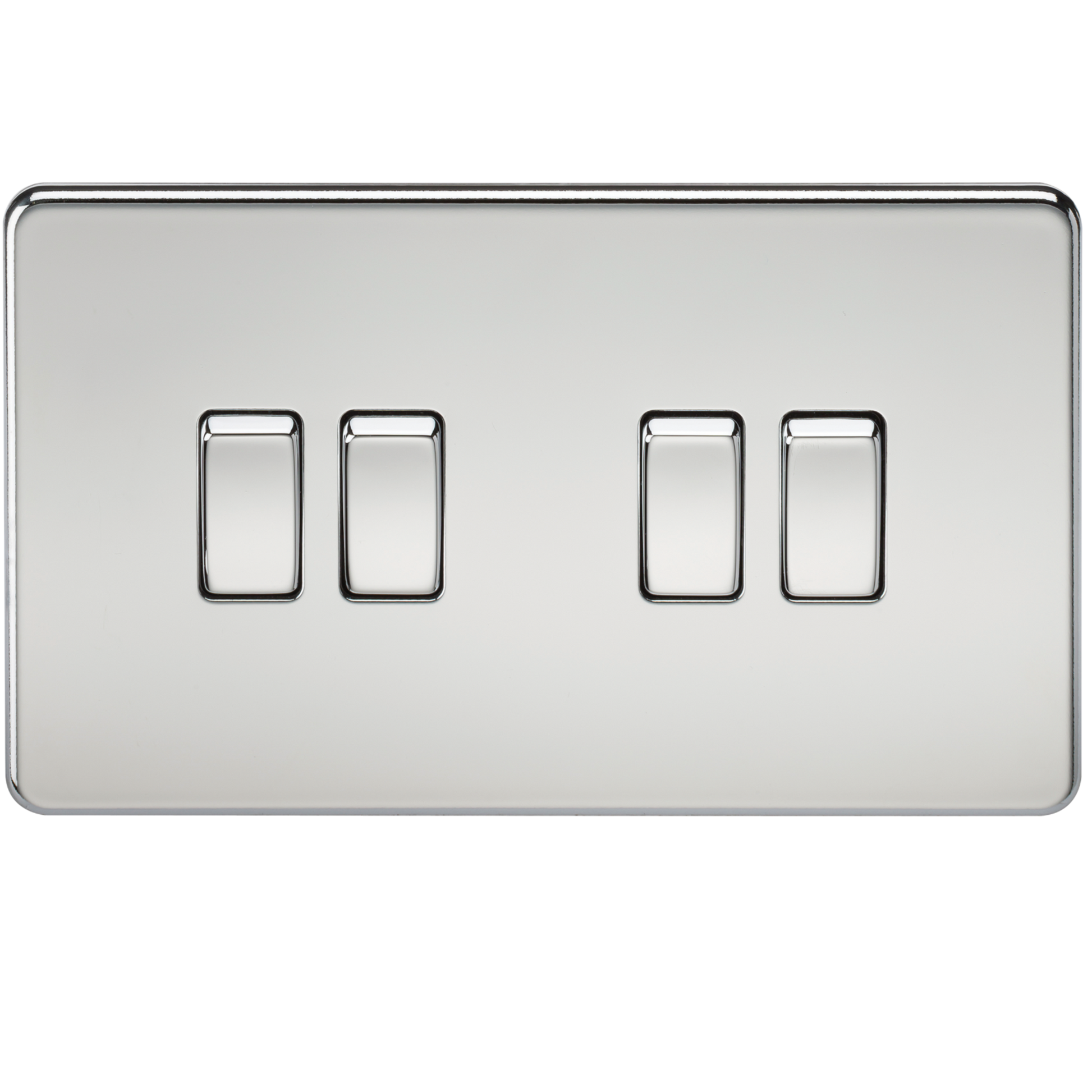 Knightsbridge SF4100PC 4 Gang 2 Way Switch Polished Chrome