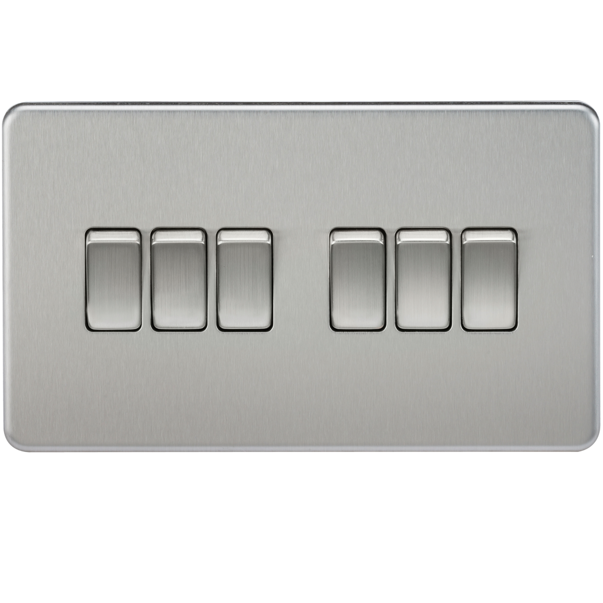 Knightsbridge SF4200BC 6 Gang 2 Way Switch Brushed Chrome