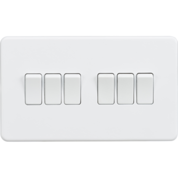 Knightsbridge SF4200MW 6 Gang 2 Way Switch Matt White