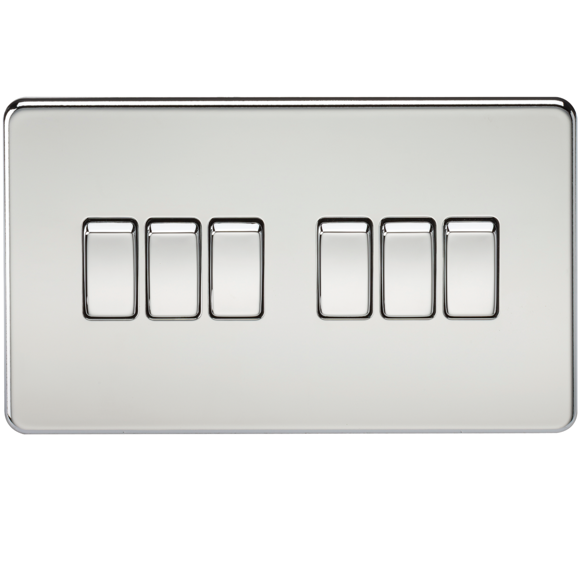 Knightsbridge SF4200PC 6 Gang 2 Way Switch Polished Chrome