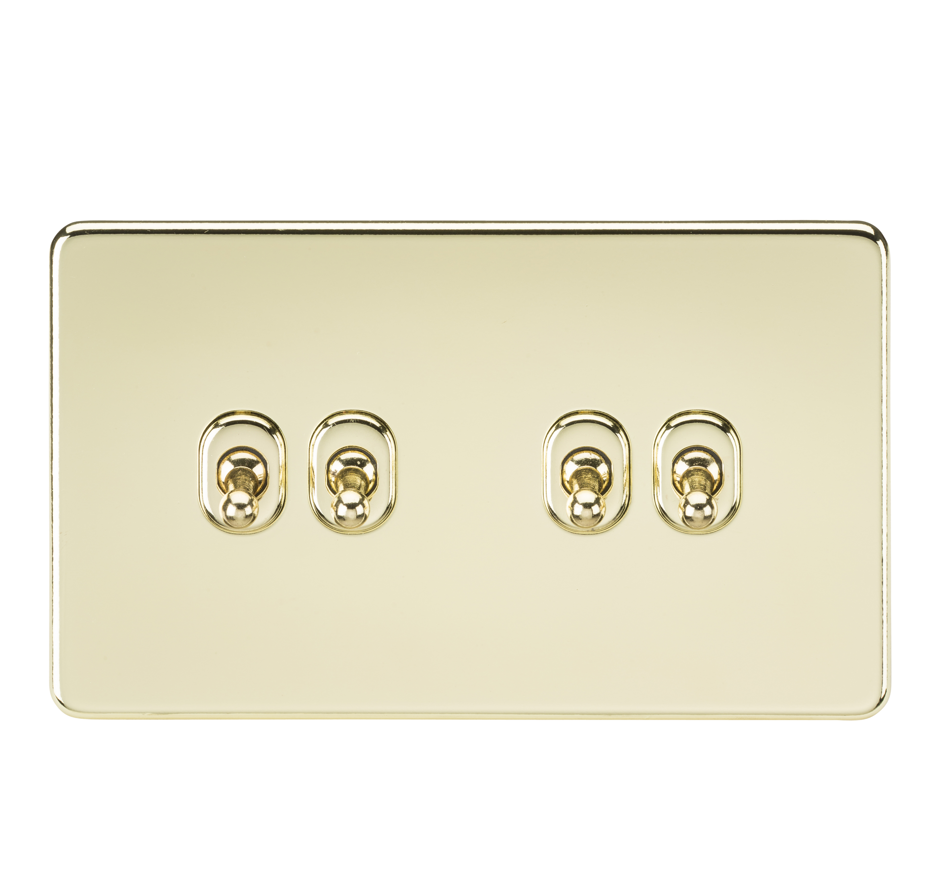 Knightsbridge SF4TOGPB 4 Gang 2 Way Toggle Switch Polished Brass