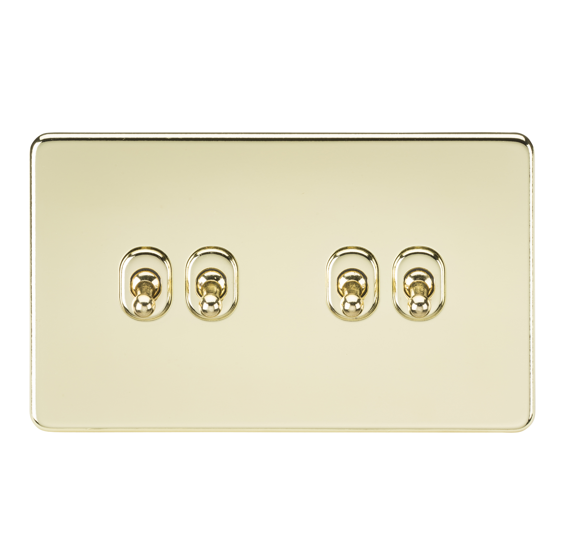 Knightsbridge SF4TOGPB 4 Gang 2 Way Toggle Switch Polished Brass