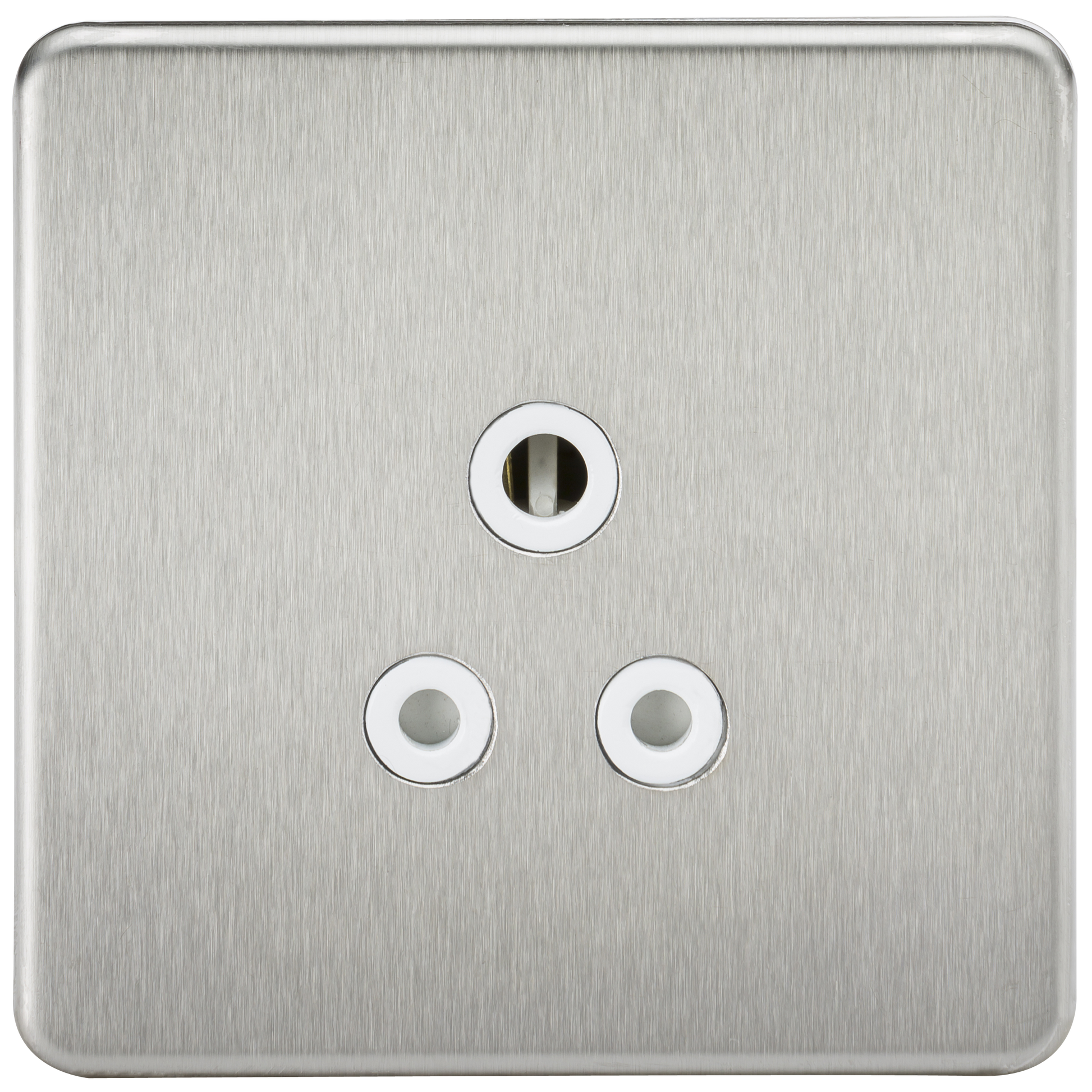 Knightsbridge SF5ABCW 1 Gang 5A Unswitched Socket Brushed Chrome White Insert