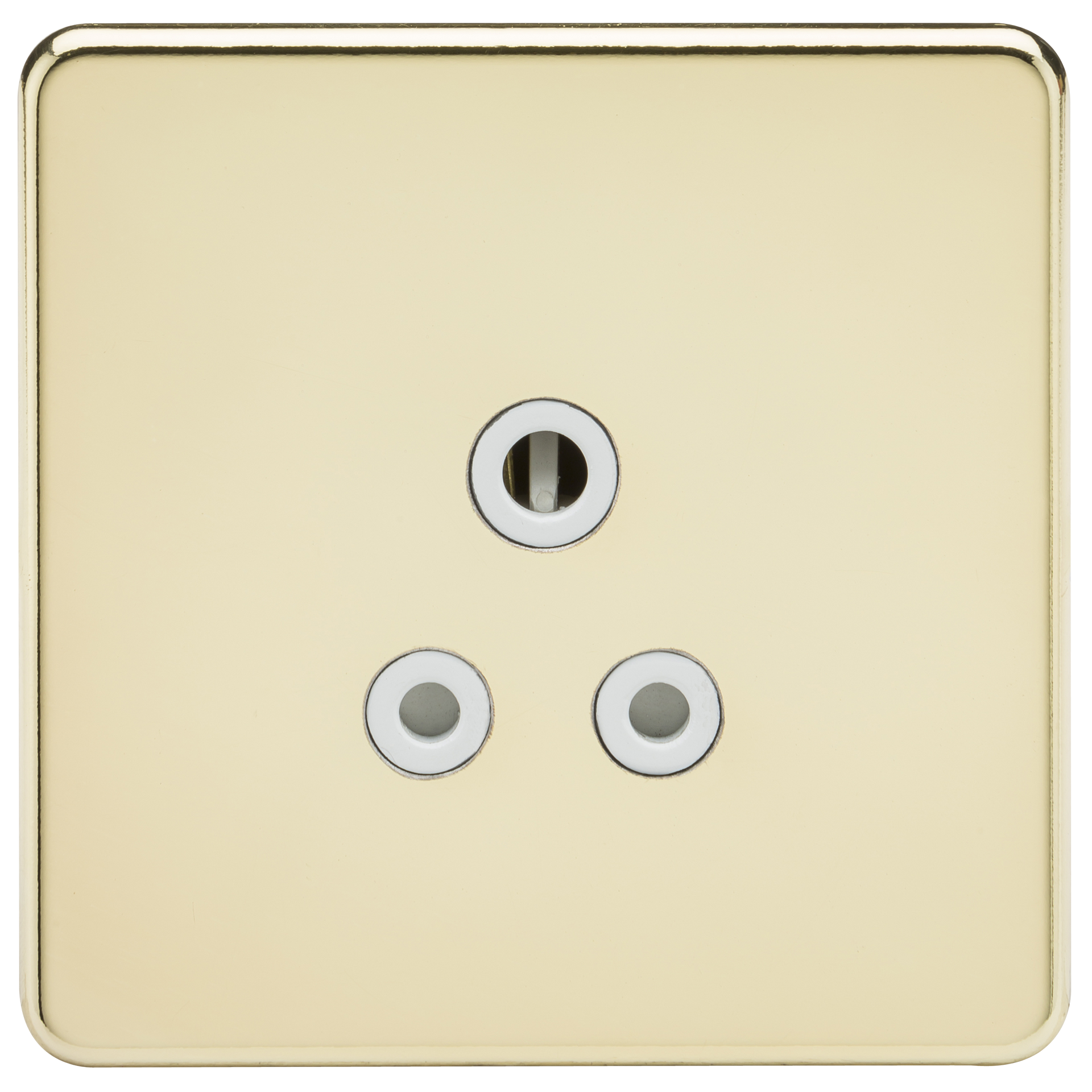 Knightsbridge SF5APBW 1 Gang 5A Unswitched Socket Polished Brass White Insert