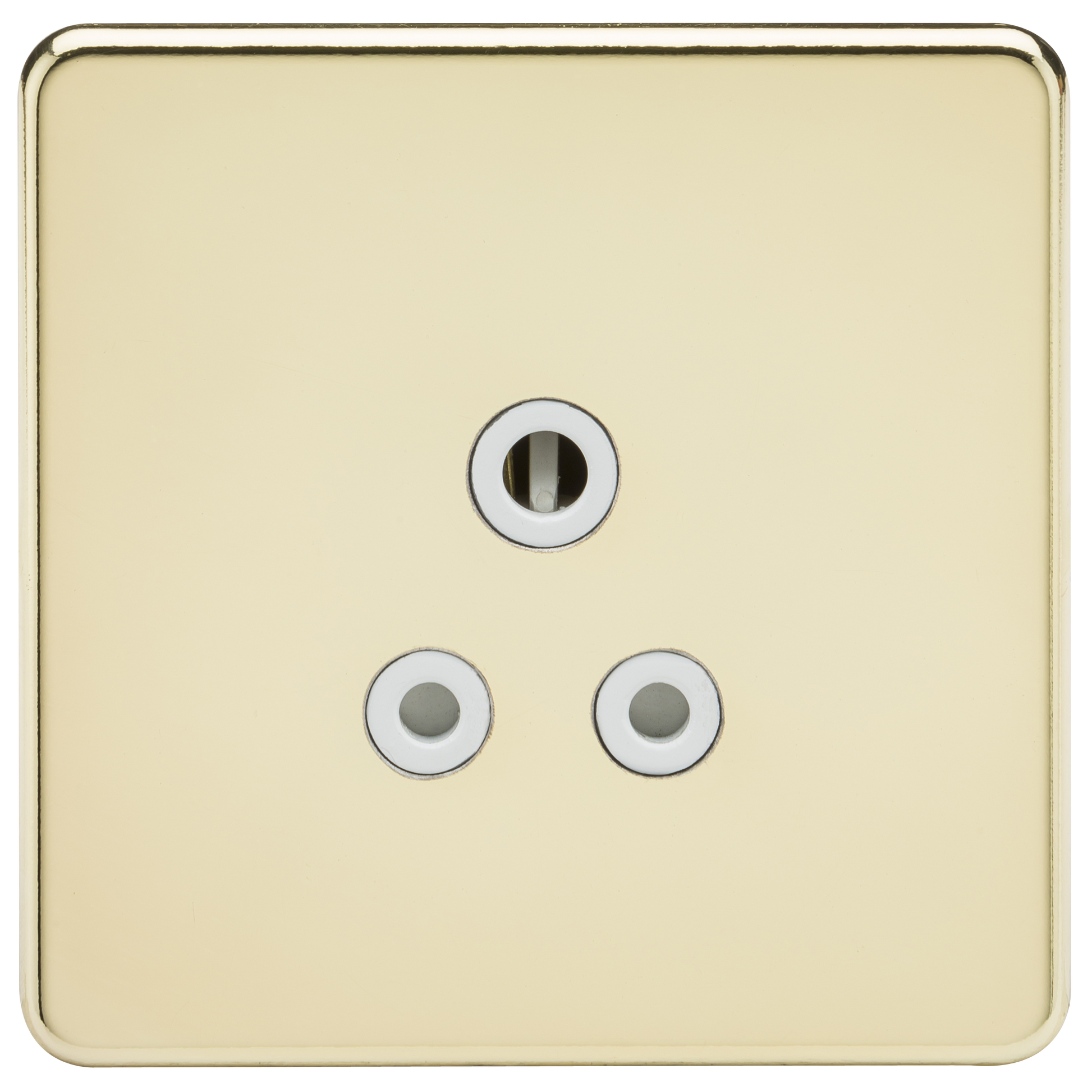 Knightsbridge SF5APBW 1 Gang 5A Unswitched Socket Polished Brass White Insert