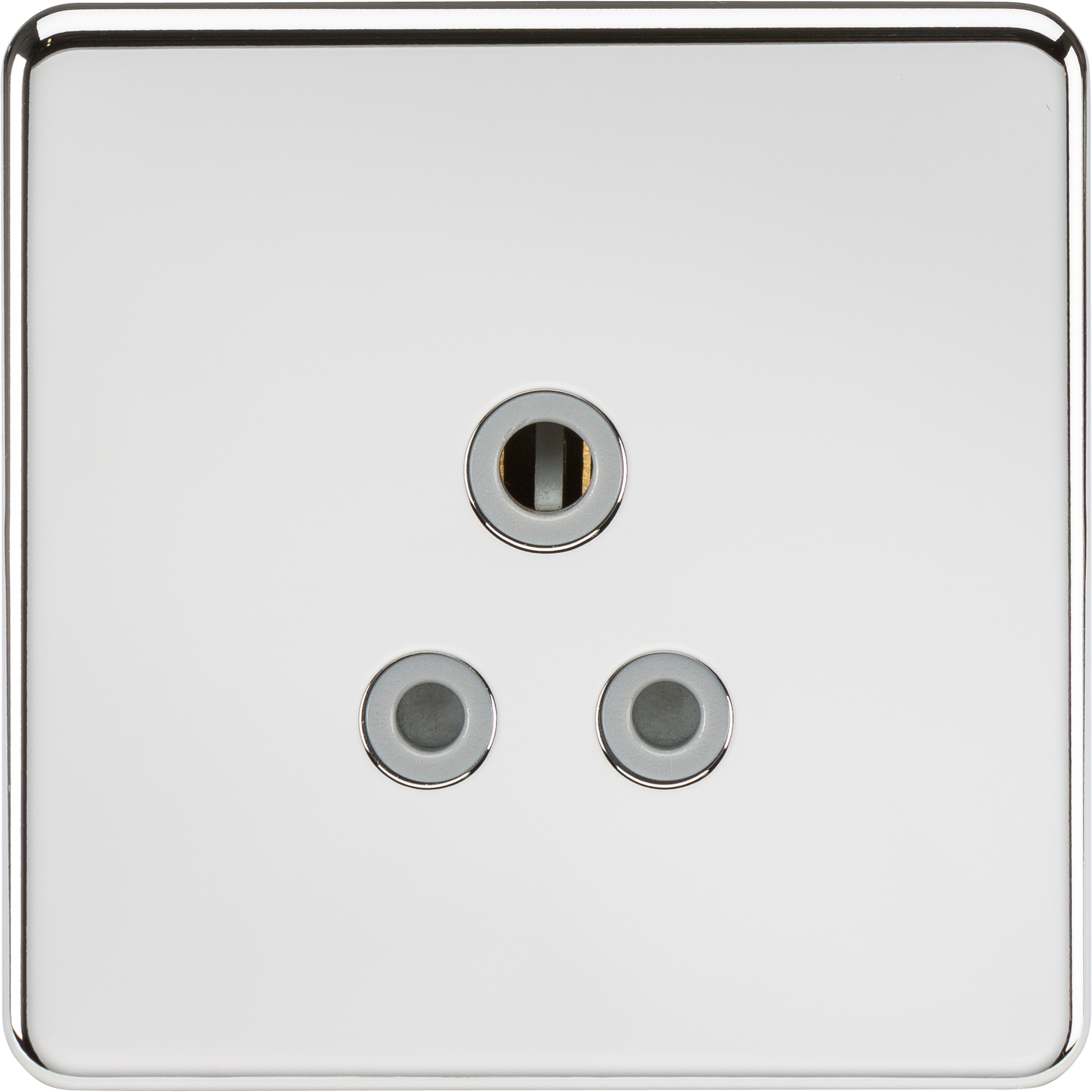 Knightsbridge SF5APCG 1 Gang 5A Unswitched Socket Polished Chrome Grey Insert