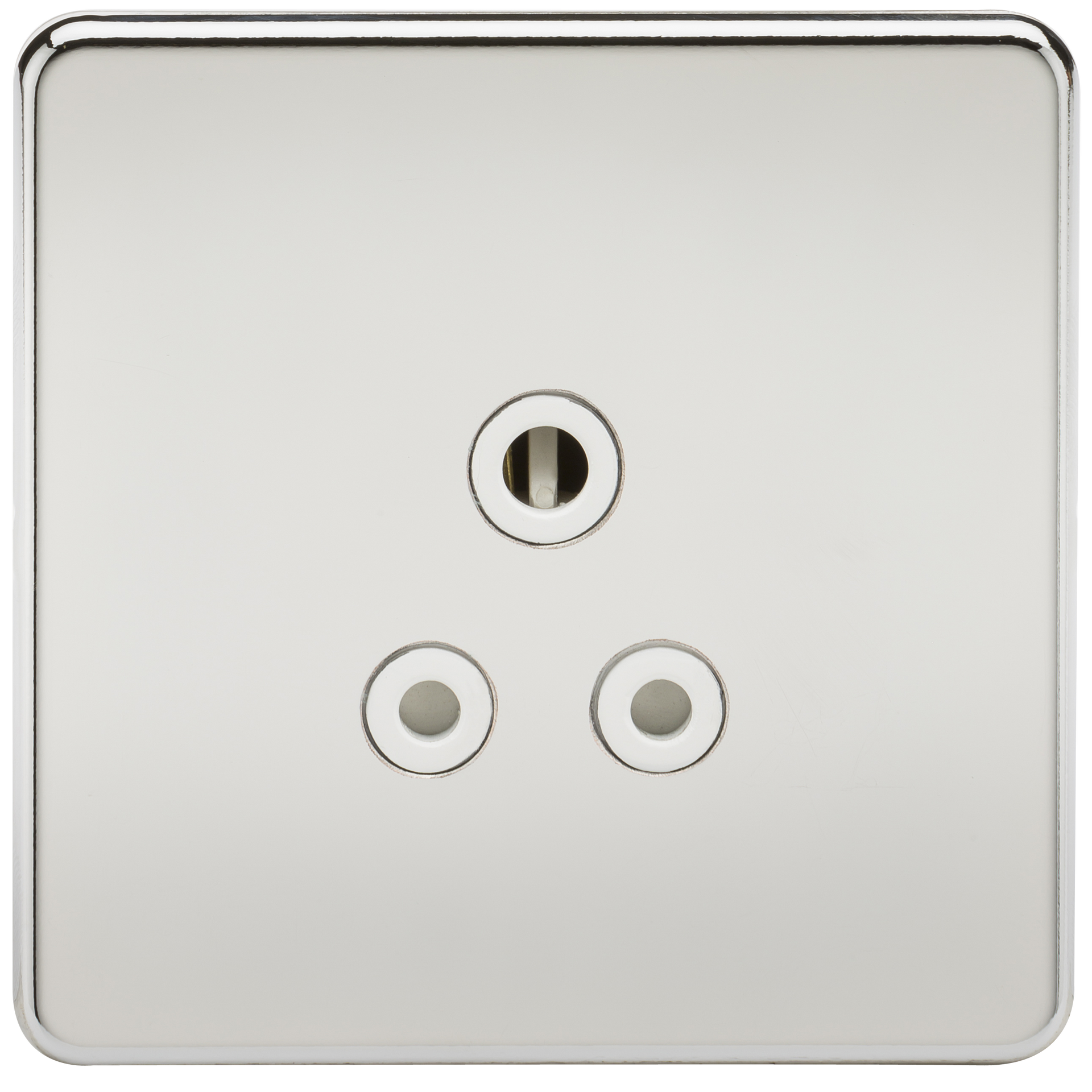 Knightsbridge SF5APCW 1 Gang 5A Unswitched Socket Polished Chrome White Insert