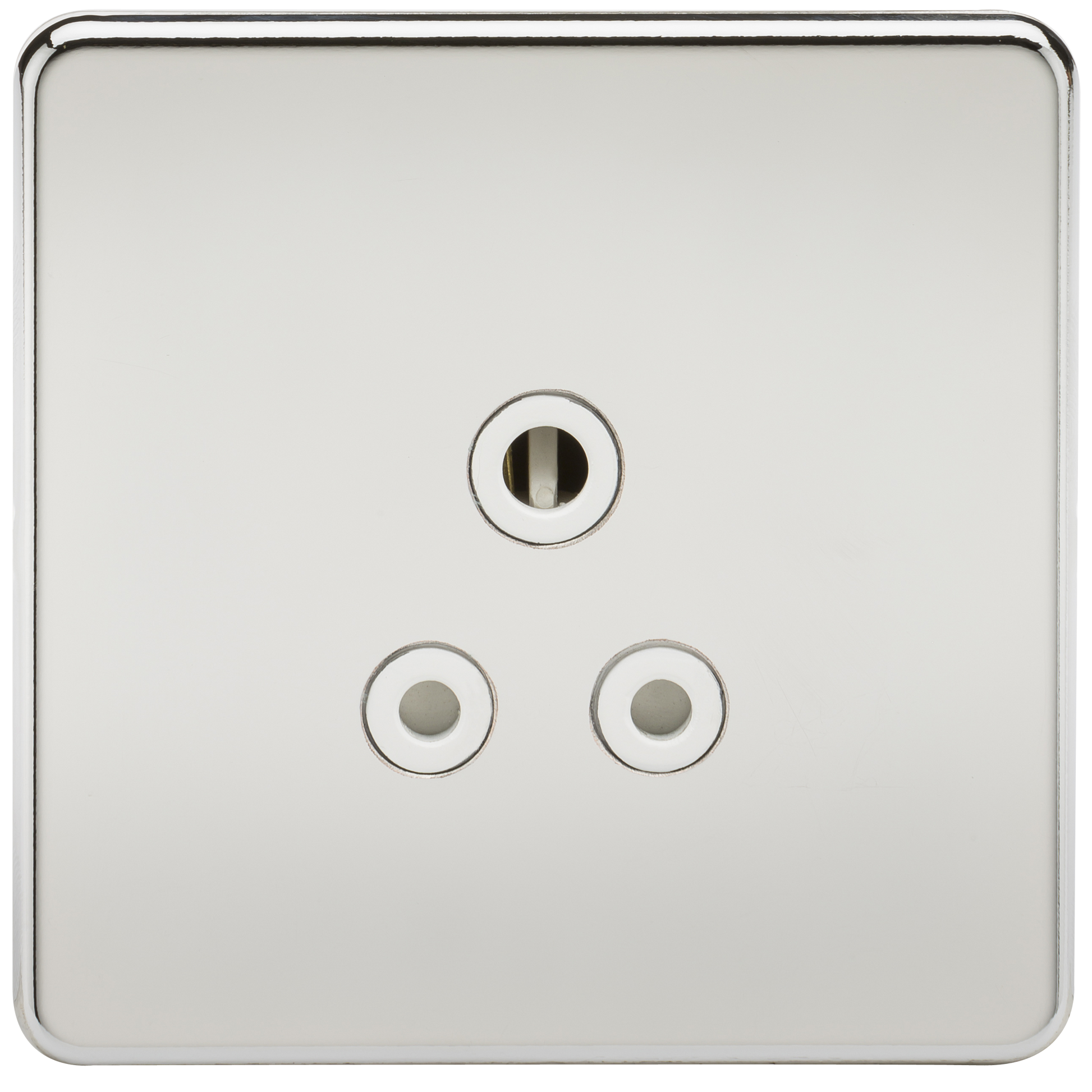 Knightsbridge SF5APCW 1 Gang 5A Unswitched Socket Polished Chrome White Insert