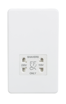 Knightsbridge SF8900MW Dual Voltage 115/230V 20VA Shaver Socket Matt White