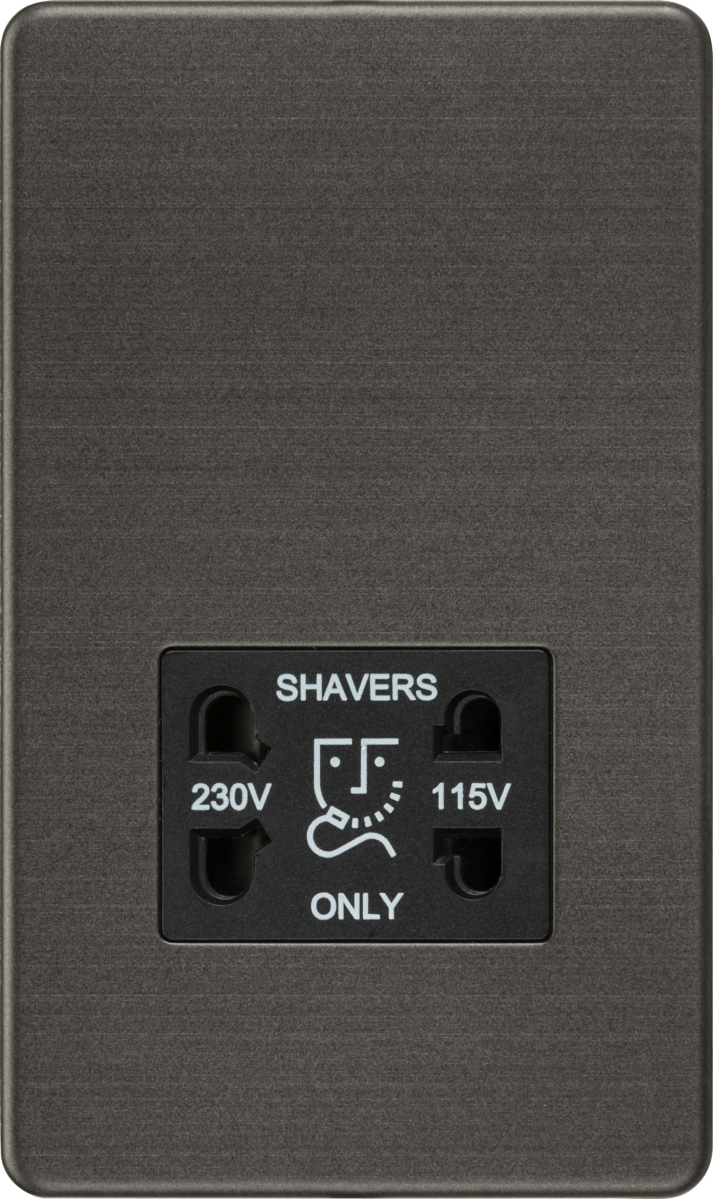 Knightsbridge SF8900SB Dual Voltage 115/230V 20VA Shaver Socket Smoked Bronze