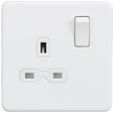 Knightsbridge SFR7000MW 1 Gang 13A DP Switched Socket Matt White