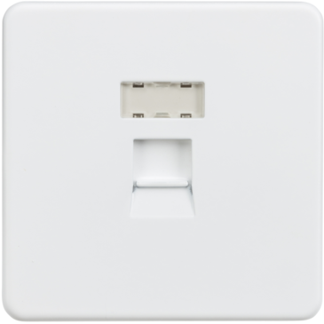 Knightsbridge SFRJ45MW 1 Gang RJ45 CAT 5 Outlet Matt White