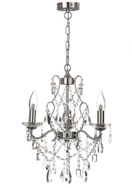 Forum SP-31449-CHR Annalee 3 x G9 Chrome & Glass Chandelier IP44