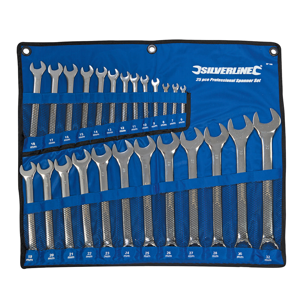 Silverline SP100 6-32mm Combination Spanner Set 25pc