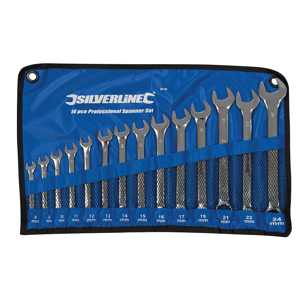 Silverline SP50 8-24mm Combination Spanner Set 14pc