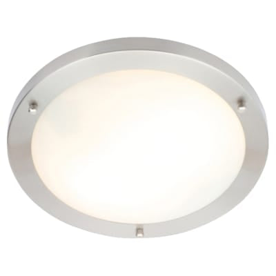 Forum SPA-34050-SNIC Delphi 2 x E27 Large Flush Satin Nickel Ceiling Light IP44