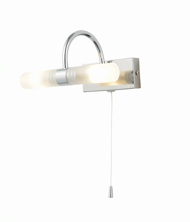 Forum SPA-6888.014 Corvus 2 x G9 Chrome & Opal Curved Wall Light IP44