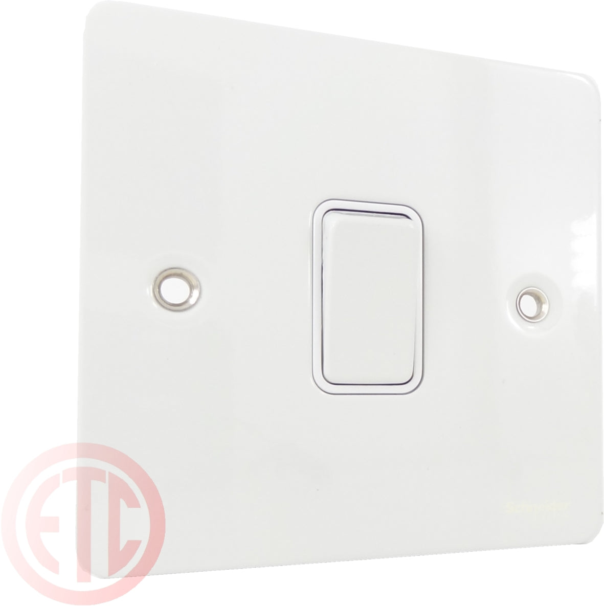 Schneider GU1212WPW 1 Gang 2 Way Switch White Metal