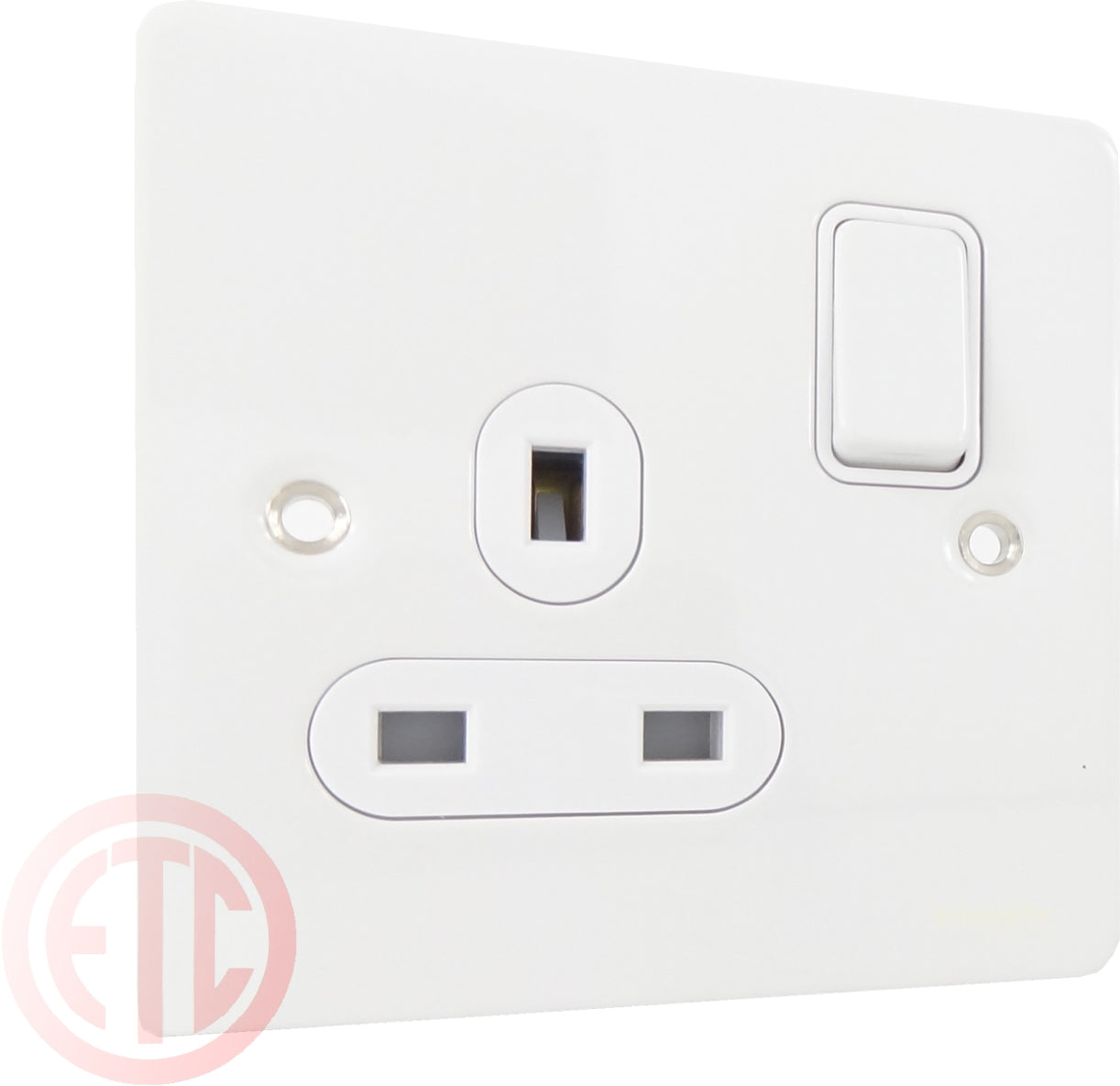 Schneider GU3210WPW 1 Gang 13A Switched Socket White Metal