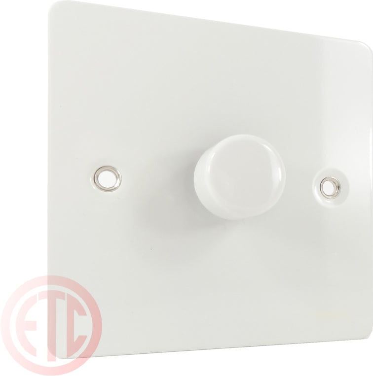 Schneider GU6212CPW 1 Gang 2 Way 400W Dimmer White Metal