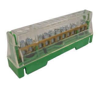 Switchtec T1611 Arnocanali 63A 11 Way Din Rail Terminal Block (10-16mm) Green