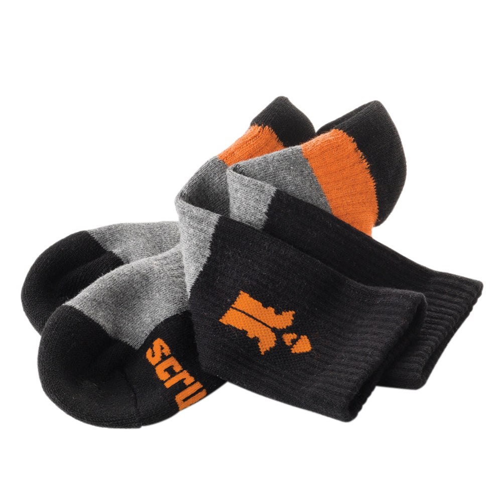 Scruffs T53547 Trade Socks 3 Pack Black Size 7-9.5