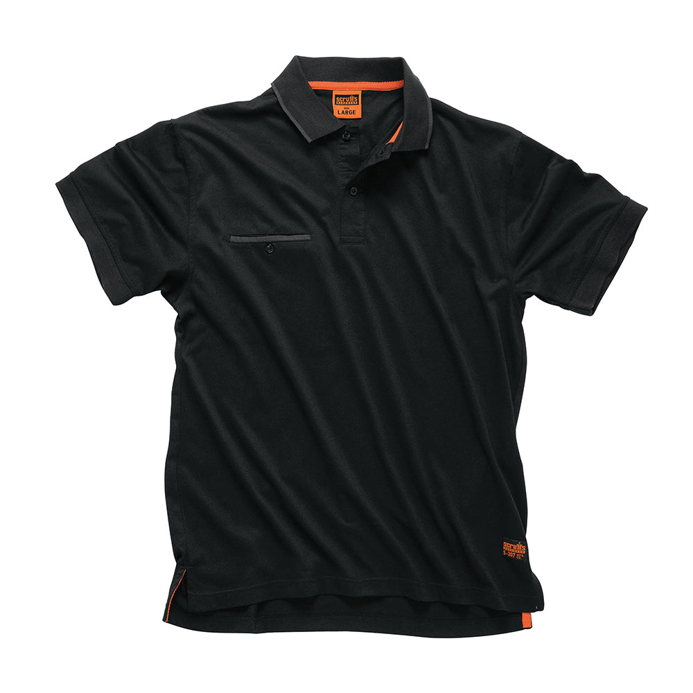 Scruffs T54661 Worker Polo Black Size Small