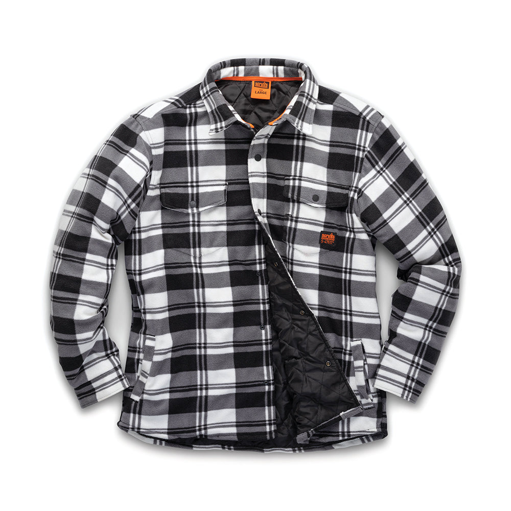 Scruffs T55353 Worker Padded Checked Shirt Black/White Size S