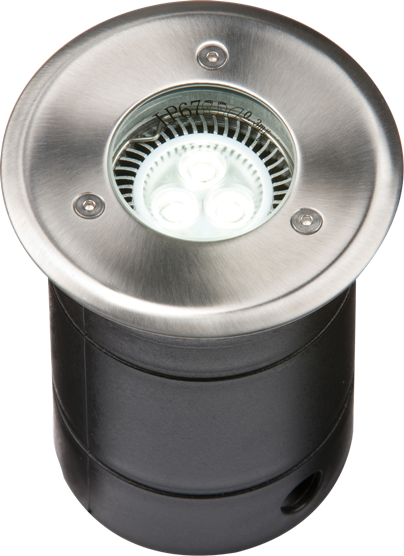 Knightsbridge WGULED GU10 Round Drive and Walk Over Ground Light Stainless Steel IP67