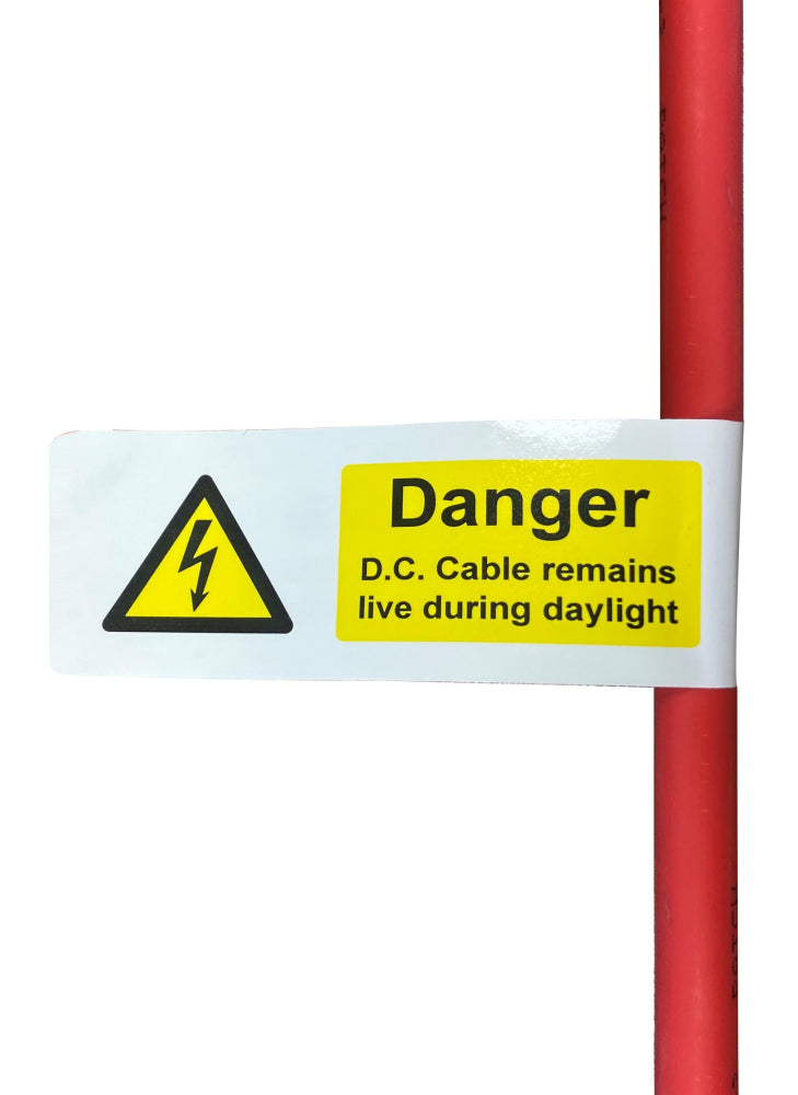 Deligo WLDCL150 DC Cable Remains Live Labels Pk 40