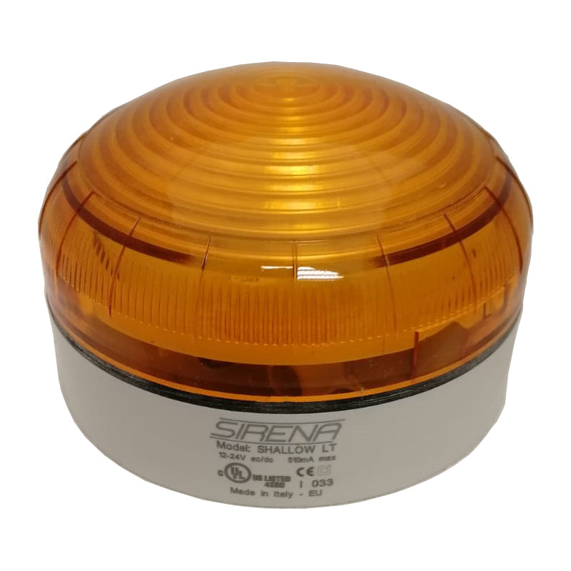 Switchtec XLF-S-DIR-2-LTSG Sirena XLF-S 12-24V Multifunction Amber LED Beacon with Shallow Grey Base