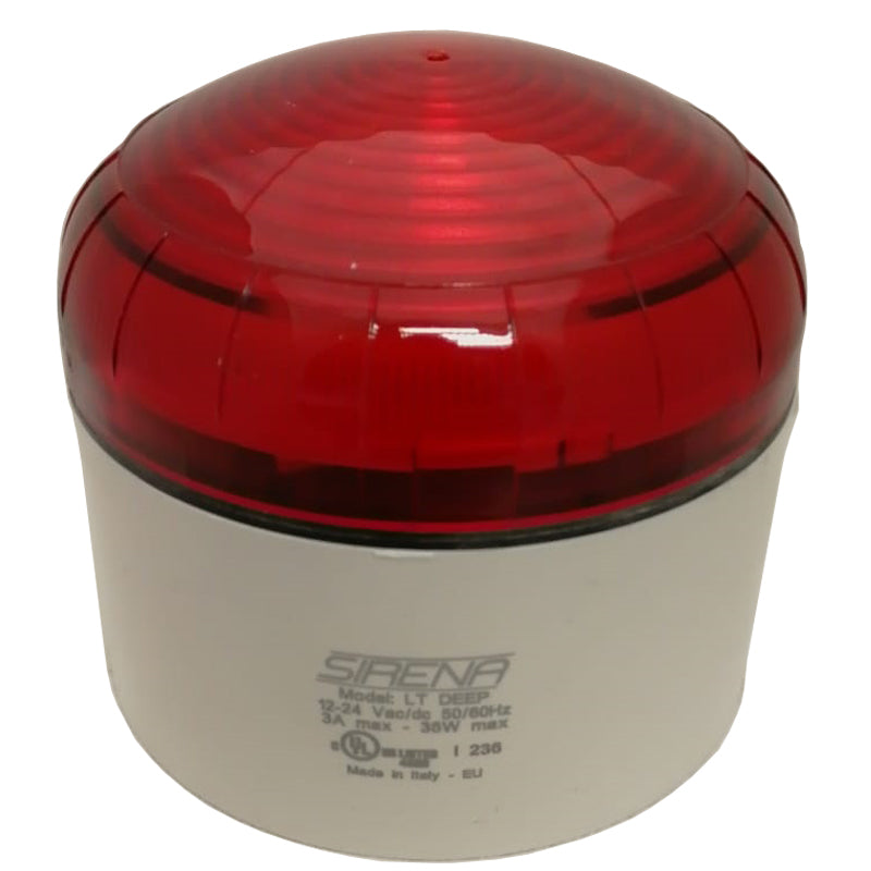 Switchtec XLF-S-DIR-3-HTDG Sirena XLF-S 120-230V Multifunction Red LED Beacon with Deep Grey Base IP