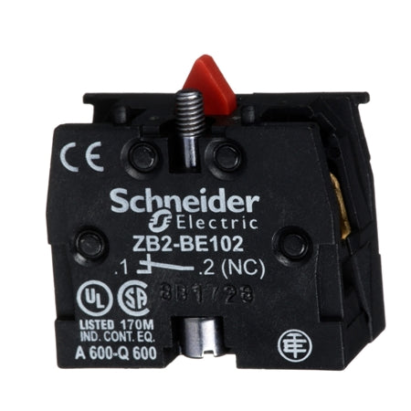 Schneider ZB2BE102 1 N/C Auxiliary Contact Block (High Power Switching)