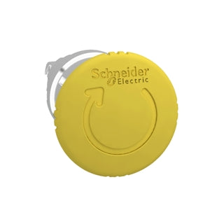 Schneider ZB4BS55 Yellow Twist To Release 40mm Mushroom Head Pushbutton